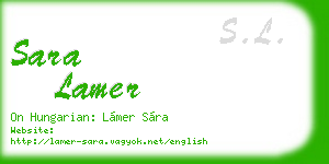 sara lamer business card